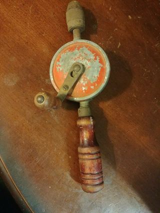 Vintage Eggbeater Style Hand Crank Drill Made In U.  S.  A.