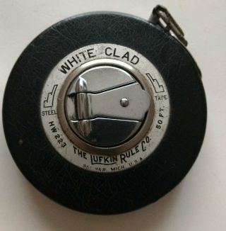 Lufkin Vintage 50 Ft Measuring White Clad Steel Tape