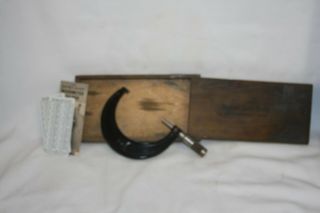 Vintage Brown & Sharpe Micrometer Caliper 65 3 - 4 " W Wood Box Instructions