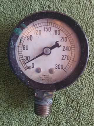 Vintage Marsh Instrument Co Pressure Gauge 2 3/16 " Inch 300 Psi