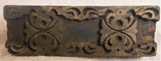 Good Antique Carved Wallpaper Or Fabric Stamp Block