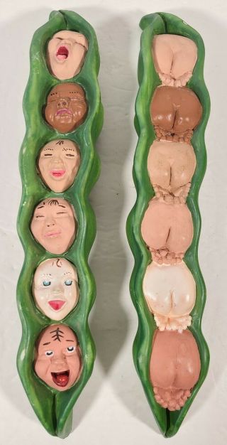 Vintage 1996 R.  Vandamme Sweet Peas In A Pod Baby Faces & Butts Wall Art