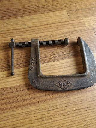 Vintage B&c (brink & Cotton) 3 Inch C - Clamp (no 142 1/2) Malleable Iron