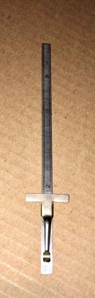 Vintage Stainless Steel 6 " Machinist Rule Ruler Pocket Clip,  Usa Tool,  Measure
