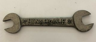 Vintage Hinsdale Double Open End Wrench,  Tool,  7/16 & 1/2 Inch,  Embossed,  Rare