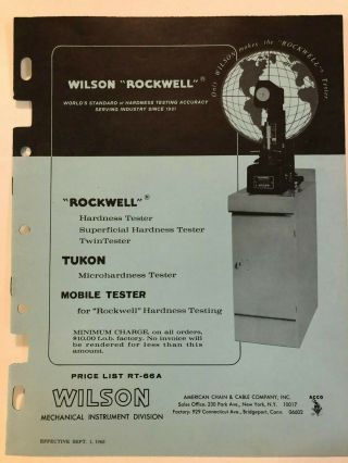 Wilson Rockwell Hardness Testers Mobile,  Tukon Micro,  Superficial Rt - 66a Prices