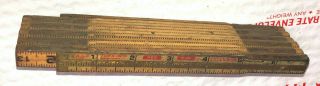Vintage Lufkin No X46 Red End Extension Folding Wood Rule 6 ' ft 72” Made In USA 3