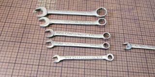 Vtg Usa Craftsman 5 Piece Combo Ignition Small Wrench Set - - V Series