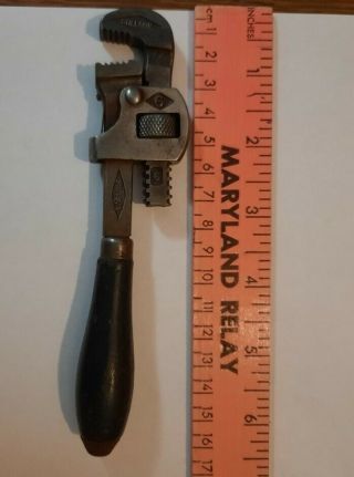 Vintage Walworth Stillson 6 " Pipe Wrench With Wood Handle Boston Usa