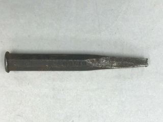 Antique Hubbard & Co.  Solid Cold Steel Chisel,  1 " X 7 1/4 " Pt Is 3/8 " Square