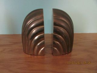 Vintage Metal Brass Bookends Retro Art Deco Made In India Brass 5 - 1/2 " Tall