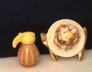 Arcadia Pancakes And Syrup Salt And Pepper Miniatures Vintage