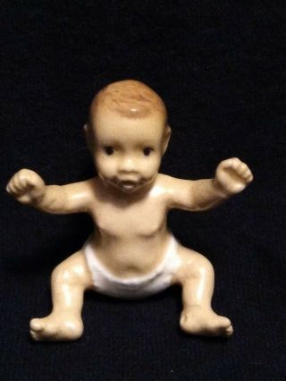 Vintage Napco 1.  5 " Tall Porcelain Ceramic Child Baby Reaching