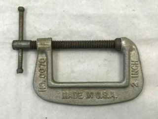 Vintage 2 " C Clamp Made In Usa Very Old Good