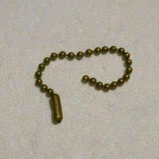 Vintage Antique Bead Chain Mfg Bridgeport Conn Usa 4 - 1/2 " Brass Ball Key Chain