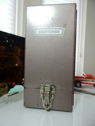 Vintage Craftsman Drill Metal Portable Hinge Box 315.  7701 Power Tool Crown Logo