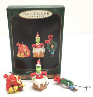 Hallmark Merry Grinch - Mas 1999 Mini Dr Seuss Christmas Ornaments Set Of 3