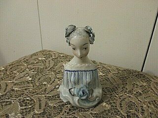 6 " Vintage Cordey Cybis Porcelain Victorian Lady Bust 5012 With Blue Flowers
