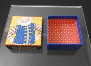Vintage Covered Small Christmas Gift Storage Box Trinket Jewelry 2 7/8 " W33