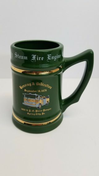 Liberty Steam Fire Engine Co.  1.  1976 Fireman Mug Cup,  Spring City,  Pa.