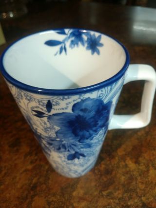 Cracker Barrel Old Country Store Blue And White Tall Mug Coffee Tea