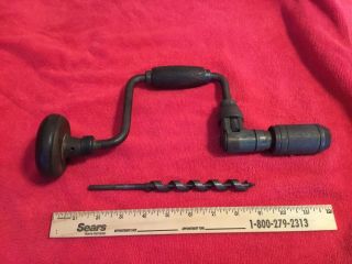 Stanley Vintage No.  923 8 " Ratcheting Hand Drill With 1/2 " Bit