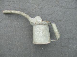 Galvanized Oil Can With Flexible Spout.  Antique Or Vintage Style.