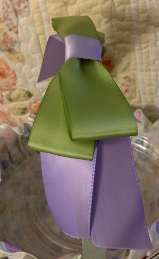 Longaberger 2004 Easter Ribbon Bow Only Just Handle Tie Purple/ Green Handmade