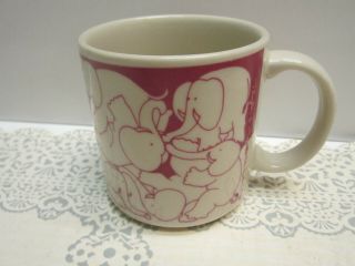 Taylor & Ng Naughty Elephants Mug 1979 Ceramic Made In Japan Vintage Euc