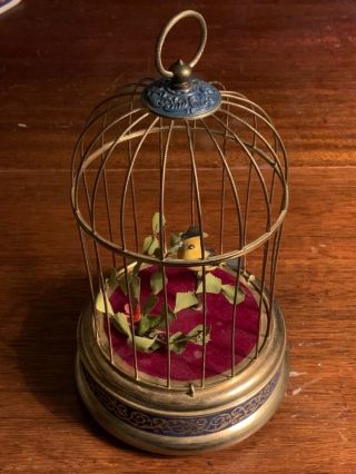 Vintage Wind - Up Singing Bird In Cage