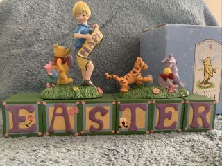 Disney Winnie The Pooh Easter Block Set Midwest Of Cannon Falls Classic Pooh - Euc
