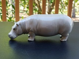 Lladro 1044 " Large Hippopotamus " Hippo Figurine Retired Extremely Rare & Vhtf