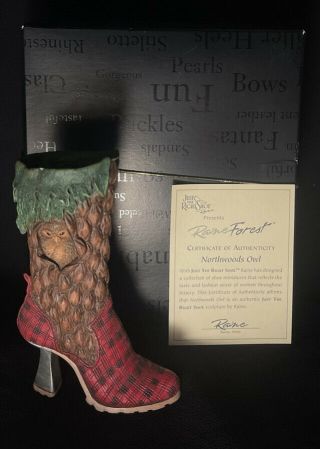 Just The Right Shoe Northwoods Owl Miniature Shoe W/box By Raine " Forest "