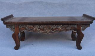 21 " Chinese Huanghuali Wood Carving Wealth Bat Statue Table Desk Furniture