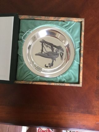 Franklin " The Night Heron " Sterling Silver Collector Plate