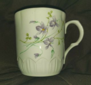 Crown Trent Fine Bone China Floral Mug Cup Staffordshire England Euc Purple
