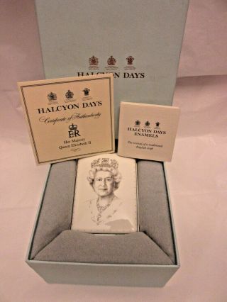 Halcyon Days Enamel Box Queen Elizabeth Ii Diamond Jubilee 2012 Paperwork