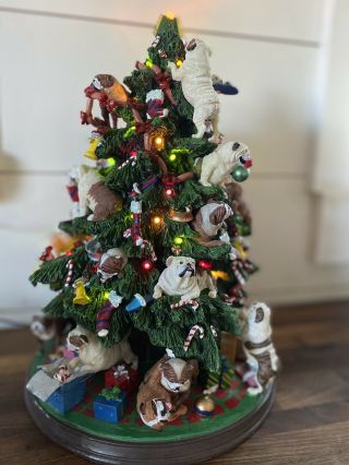 Danbury English Bulldog Lighted Christmas Tree Rare,  Retired