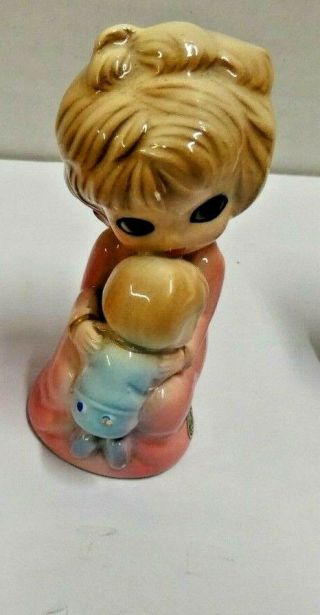 Josef Originals Girl Holding Her Baby Brother Porcelain Figurine 2