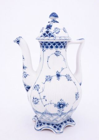 Coffee Pot 1202 - Blue Fluted - Royal Copenhagen - Full Lace - 1:st Quality