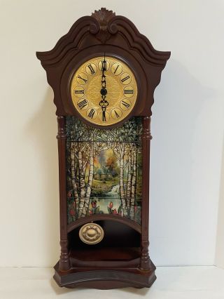 The Bradford Exchange Thomas Kinkade Illuminated Stained Glass Wall Clock