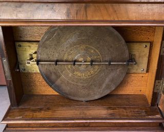 Antique 19th Century Symphonion Upright Dual Comb Music Box with 15 Discs 5