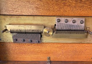 Antique 19th Century Symphonion Upright Dual Comb Music Box with 15 Discs 6