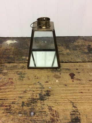 Glass And Brass Display Box Mirrored Floor And Unusual Shape Low Ship