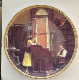 Norman Rockwell “the Marriage License” 1955 Curtis Publishing Co Small Plate
