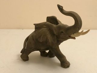 Andrea By Sadek Bisque Porcelain Elephant Animal Figurine 6015 Trunk Up