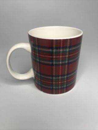 Tommy Hilfiger Tartan Plaid White Red Green Blue Coffee Mug Tea Cup