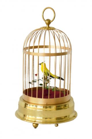 Singing Bird In Cage Music Box Automaton