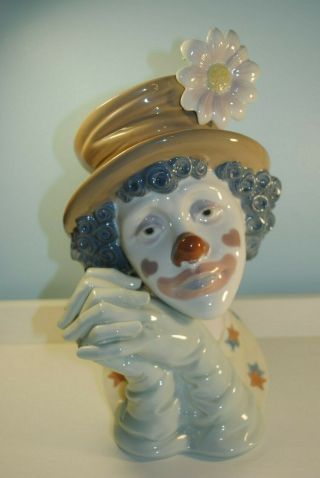 Lladro 5542 Melancholy Clown Head Figurine Porcelain Rare Retired 2
