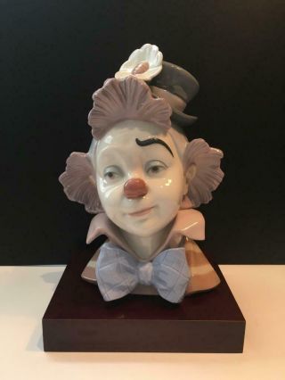Lladro Star Struck Clown Figurine On Wooden Base 5610 E4272